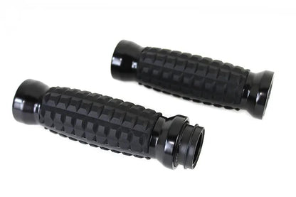 Wyatt Gatling Alligator Style Grip Set Black for Harley Davidson FXST (1996-2005) by Wyatt Gatling