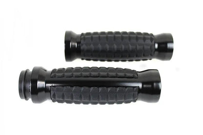 Wyatt Gatling Alligator Style Grip Set Black for Harley Davidson FXST (1996-2005) by Wyatt Gatling