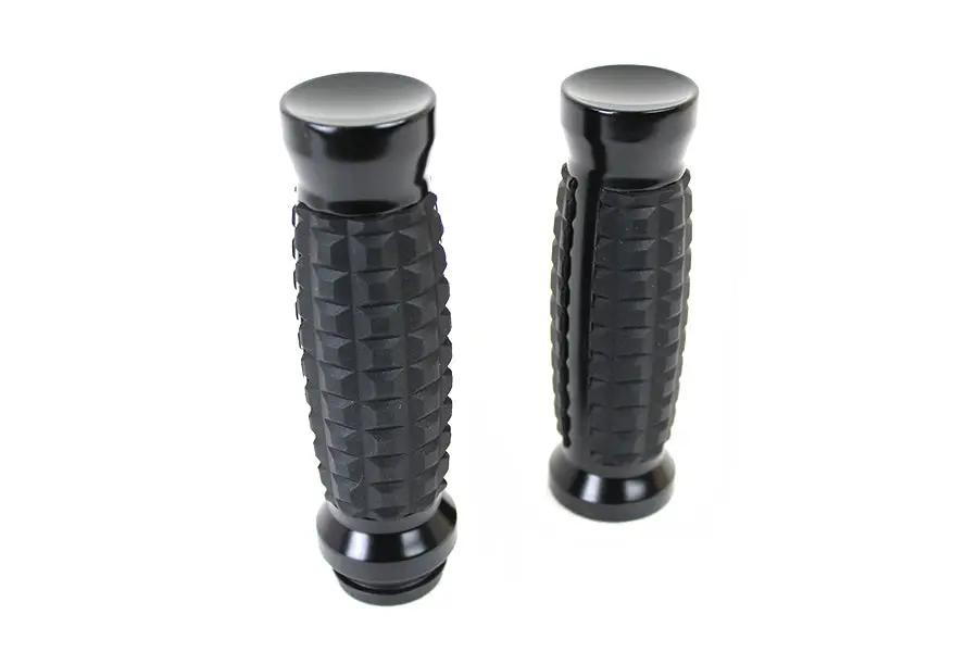 Wyatt Gatling Alligator Style Grip Set Black for Harley Davidson FXST (1996-2005) by Wyatt Gatling