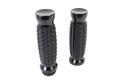 Wyatt Gatling Alligator Style Grip Set Black for Harley Davidson FXST (1996-2005) by Wyatt Gatling