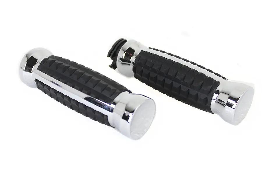 Wyatt Gatling Alligator Style Chrome Handlebar Grip Set for Harley Davidson FXST by Wyatt Gatling