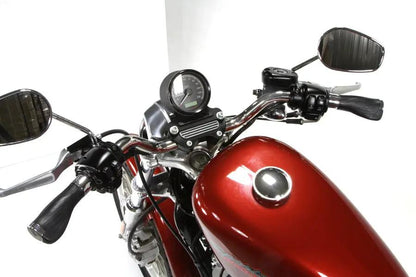 V-Twin Wyatt Gatling Donkey Style Handlebar Grip Set - Black with Chrome Ends, Cable Use Only by V-Twin
