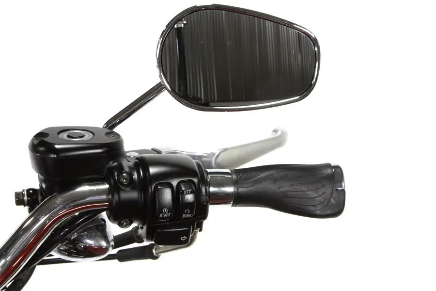 V-Twin Wyatt Gatling Donkey Style Handlebar Grip Set - Black with Chrome Ends, Cable Use Only by V-Twin