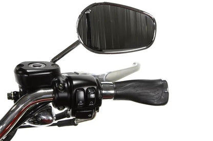 V-Twin Wyatt Gatling Donkey Style Handlebar Grip Set - Black with Chrome Ends, Cable Use Only by V-Twin