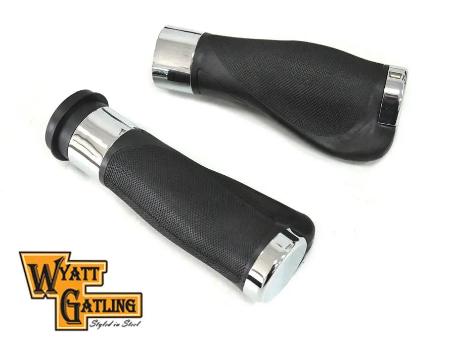 V-Twin Wyatt Gatling Donkey Style Handlebar Grip Set for Harley Davidson Models by V-Twin