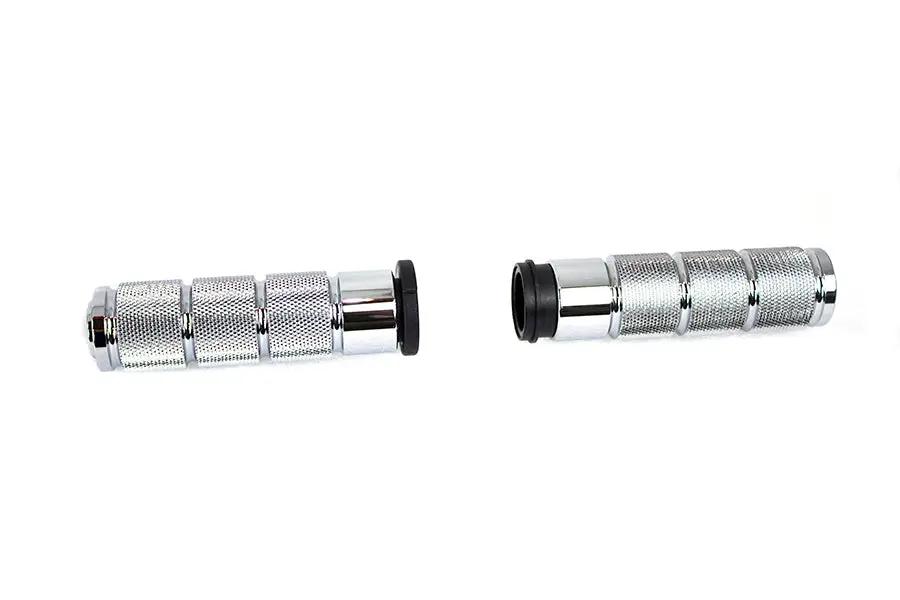 Wyatt Gatling Chrome Retro Throttle by Wire Grip Set for Harley Davidson Models by Wyatt Gatling