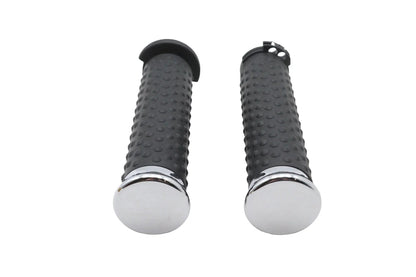Wyatt Gatling Deluxe Chrome Throttle by Wire Grip Set for Harley Davidson Motorcycles by Wyatt Gatling