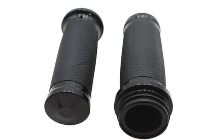 V-Twin Caliber Handlebar Grip Set in Black for Harley Davidson FLT Models by V-Twin