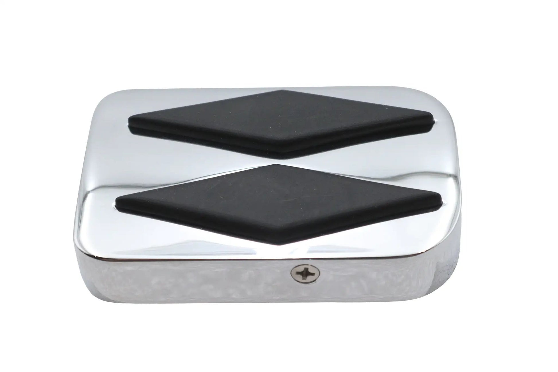 Ultima Diamond Rear Brake Pedal Pad - Chrome with Rubber Inlay, Part 22-167 by Ultima
