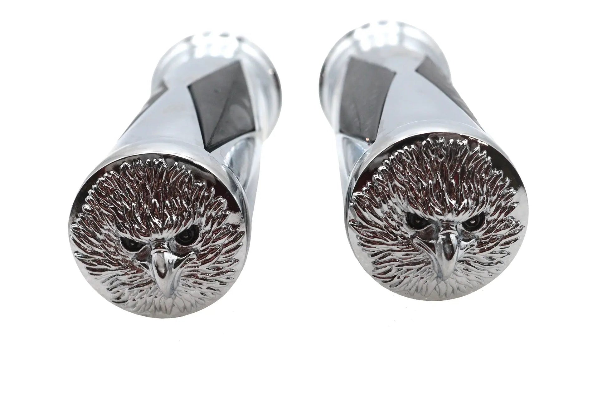 Ultima Diamond Style Grip Set with Chrome Eagle End Caps for Harley Davidson by Ultima
