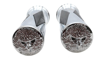 Ultima Diamond Style Grip Set with Chrome Eagle End Caps for Harley Davidson by Ultima