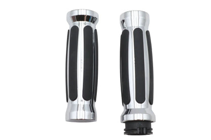 Ultima Rail Style Barrel Grip Set Chrome for 1 inch Handlebars - Part #35-90 by Ultima