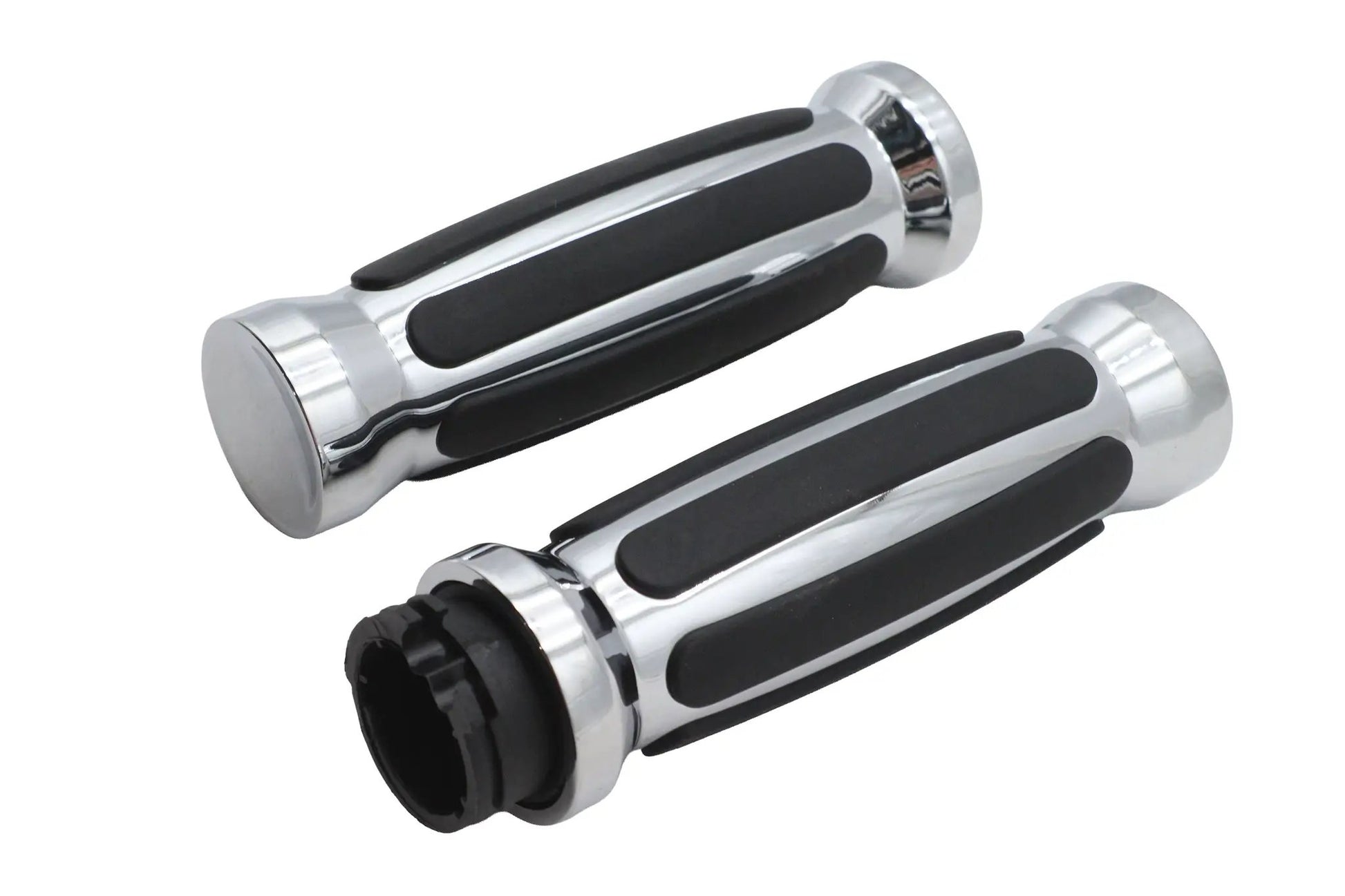 Ultima Rail Style Barrel Grip Set Chrome for 1 inch Handlebars - Part #35-90 by Ultima