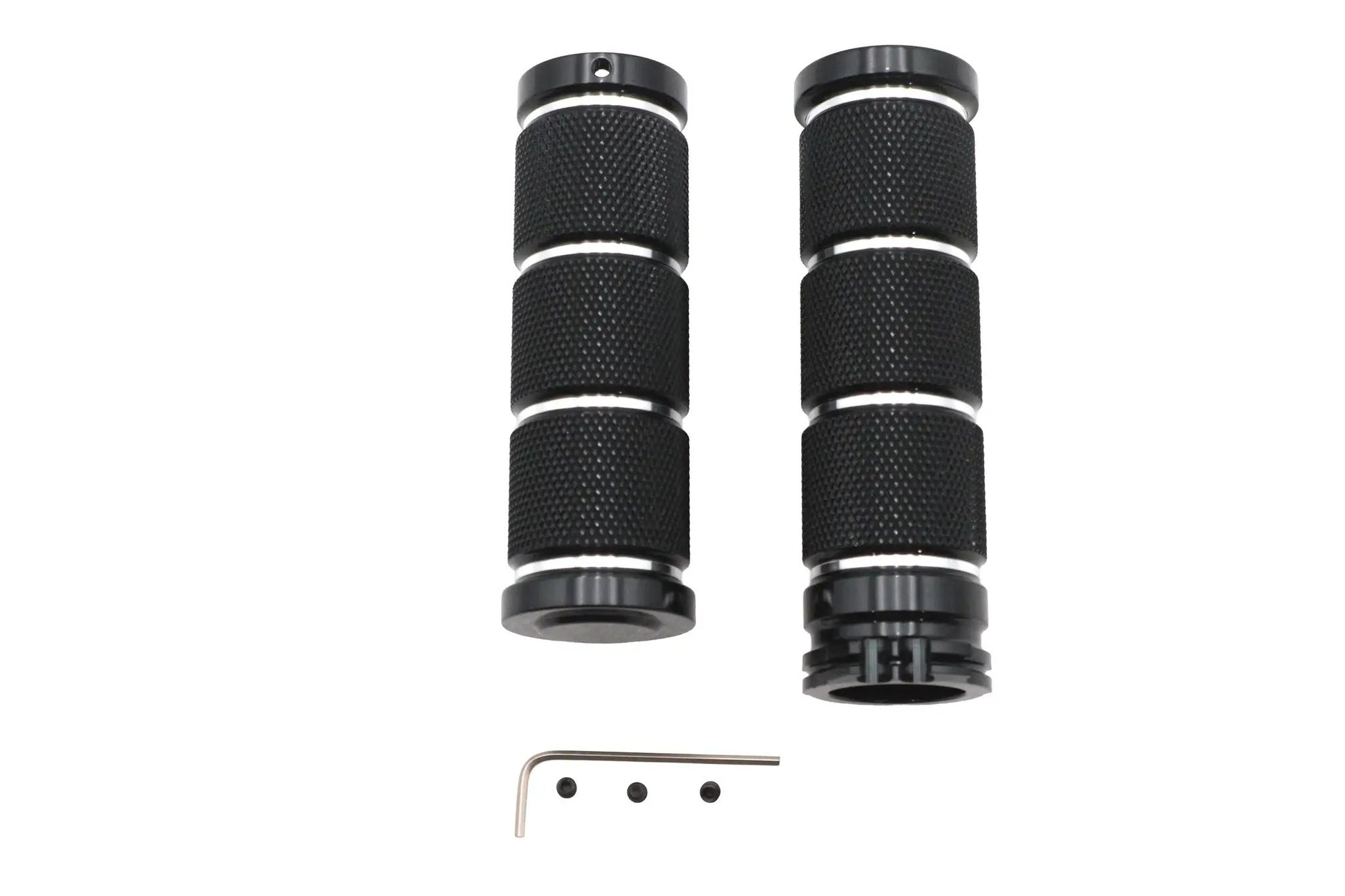 Ultima Billet Black Knurled Handlebar Grip Set for 1 Inch Harley Davidson Handlebars by Ultima