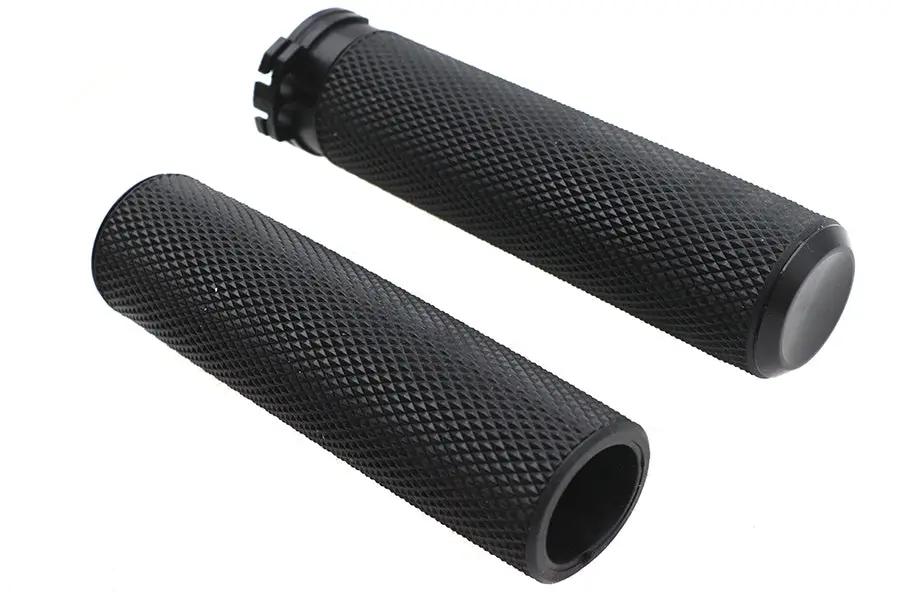 Ultima Straight Grip Set 35-208 for Motorcycle Handlebars, Black Anodized with Rubber Grip Area by Ultima