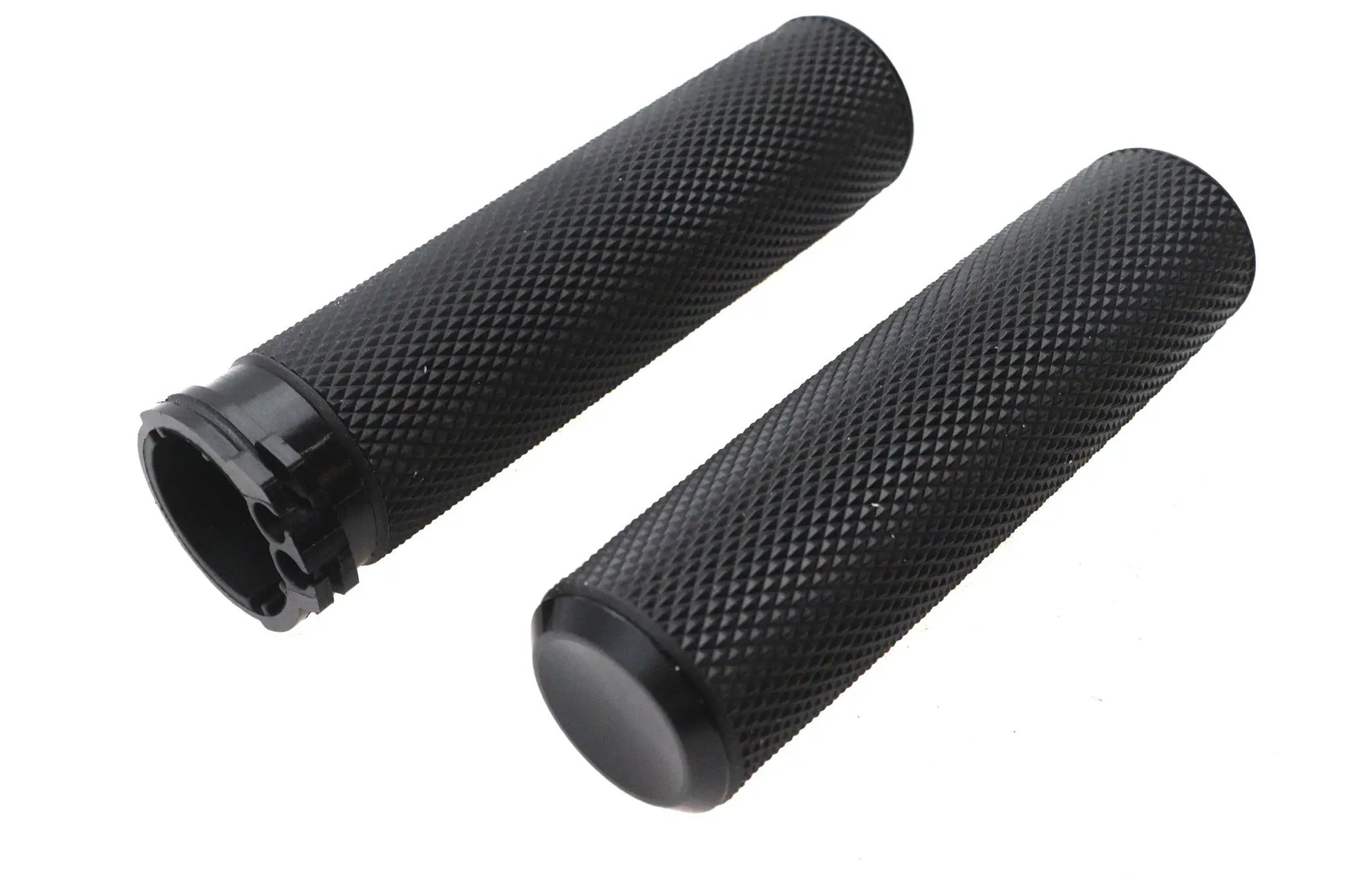 Ultima Straight Grip Set 35-208 for Motorcycle Handlebars, Black Anodized with Rubber Grip Area by Ultima