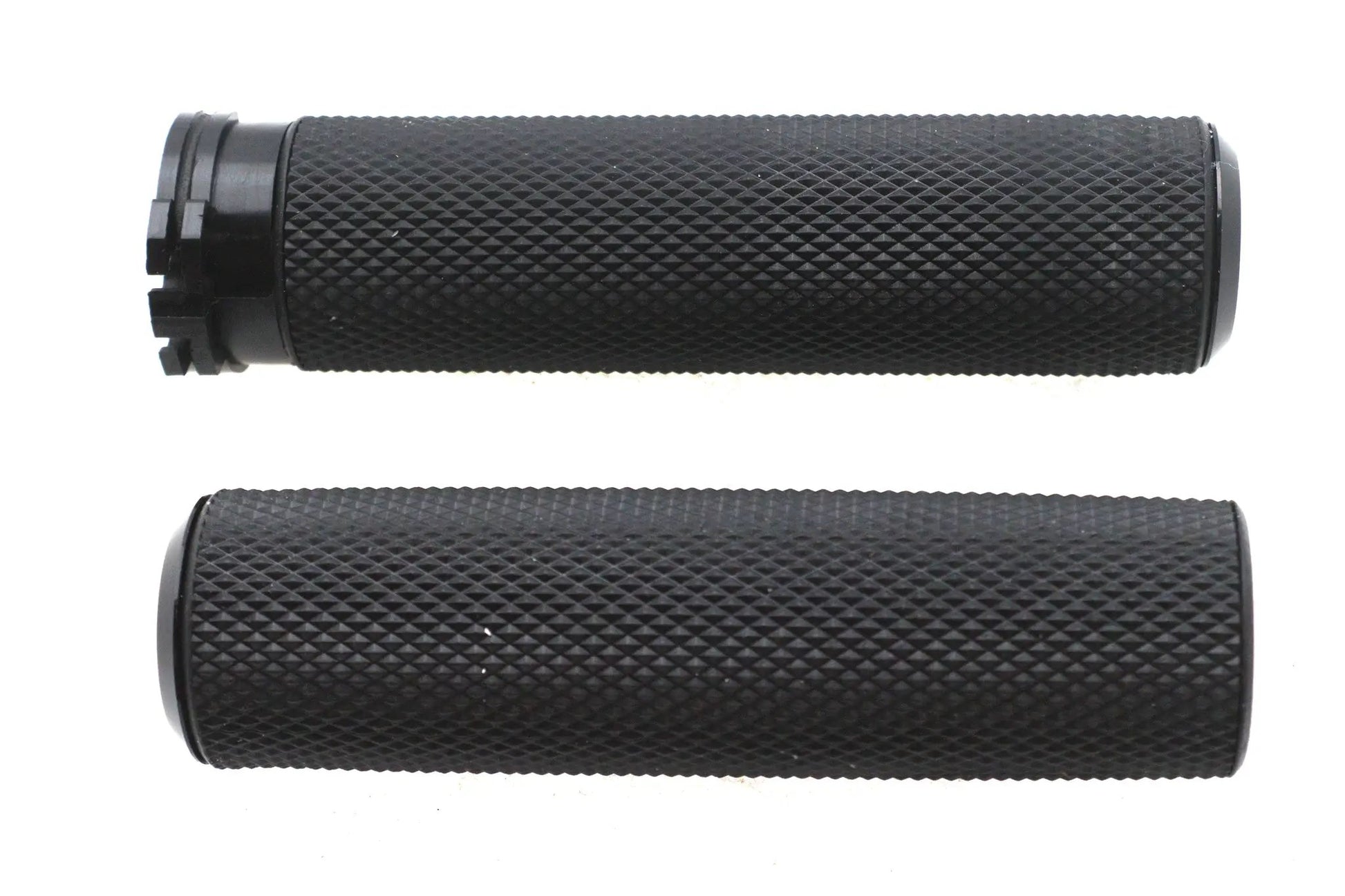 Ultima Straight Grip Set 35-208 for Motorcycle Handlebars, Black Anodized with Rubber Grip Area by Ultima