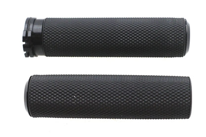 Ultima Straight Grip Set 35-208 for Motorcycle Handlebars, Black Anodized with Rubber Grip Area by Ultima