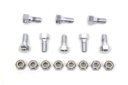Colony Rear Brake Drum Bolt and Nut Kit Chrome for Harley Davidson 1952-1961 by Colony