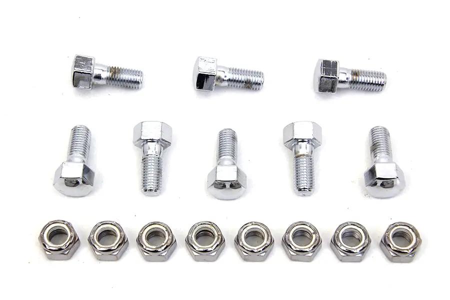 Colony Rear Brake Drum Bolt and Nut Kit Chrome for Harley Davidson 1952-1961 by Colony