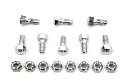 Colony Rear Brake Drum Bolt and Nut Kit Chrome for Harley Davidson 1952-1961 by Colony