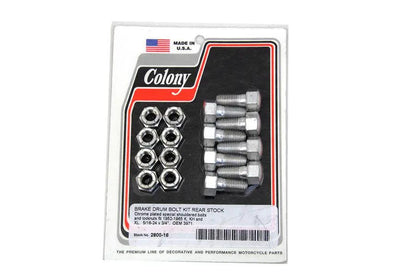 Colony Rear Brake Drum Bolt and Nut Kit for Harley Davidson (1952-1961 XL & K Models) by Colony
