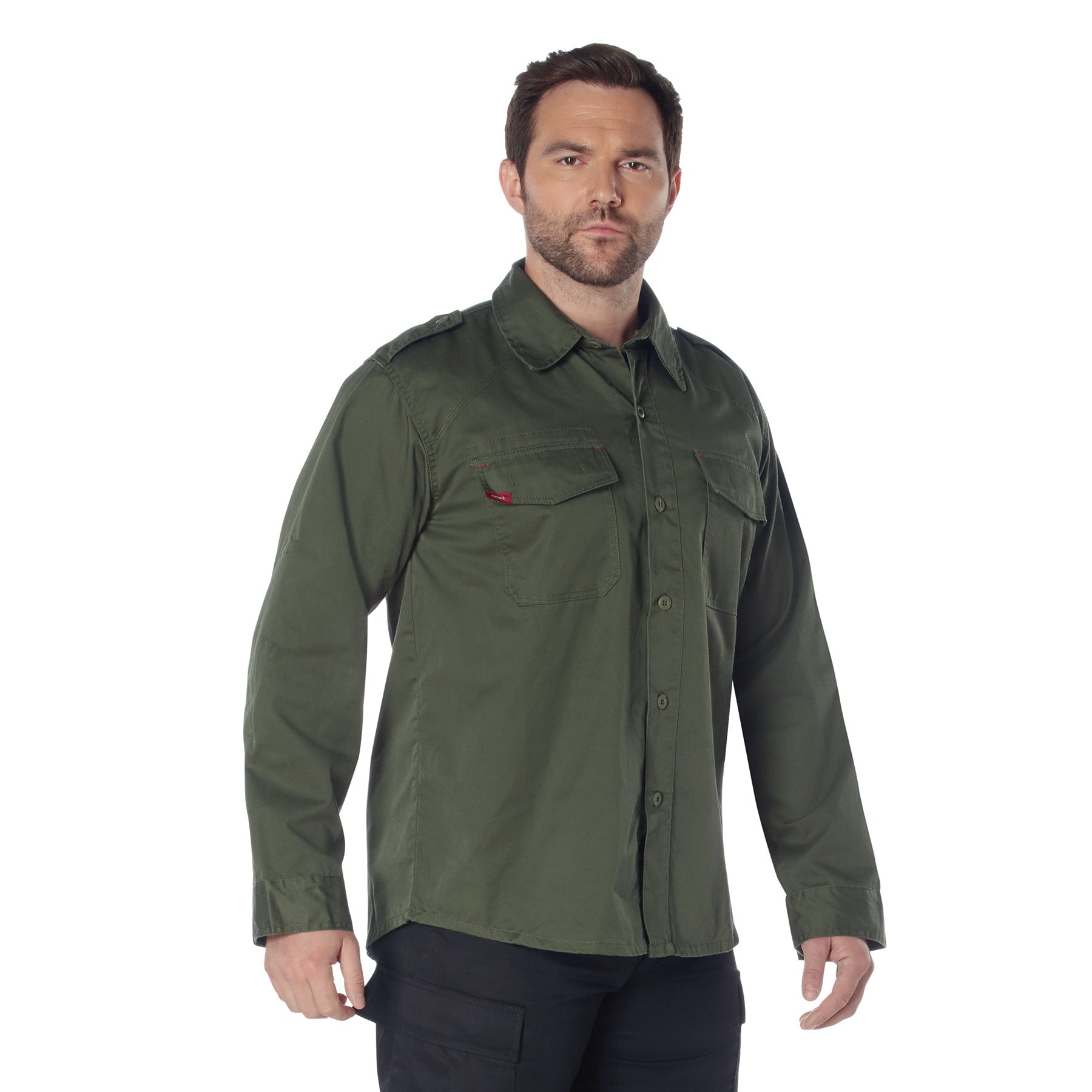 Rothco Vintage Fatigue Shirt Olive Drab Size M - Durable Military-Style Cotton-Poly Blend