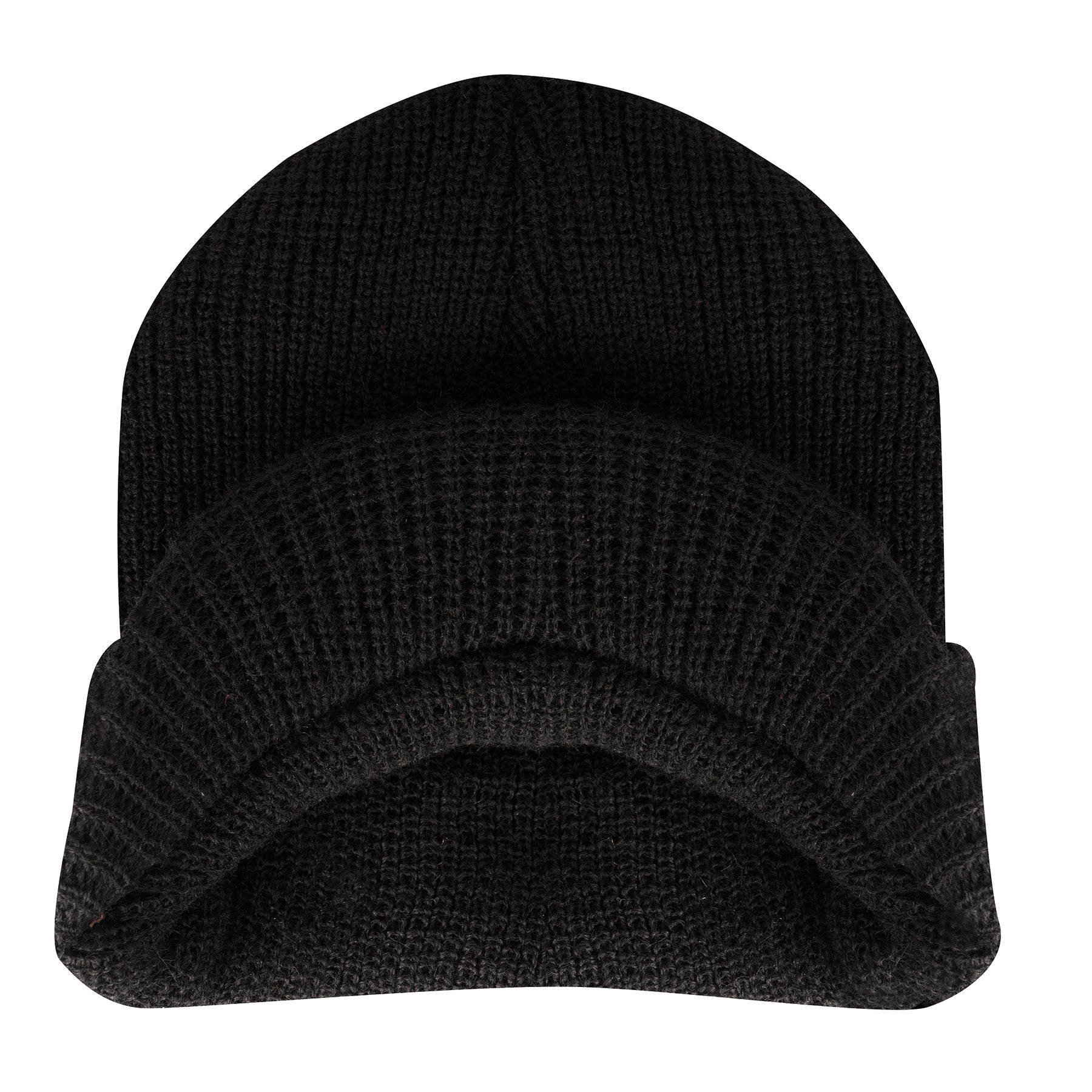 Rothco Wool Watch Cap with Brim Black – Insulated Military-Style Cold Weather Hat
