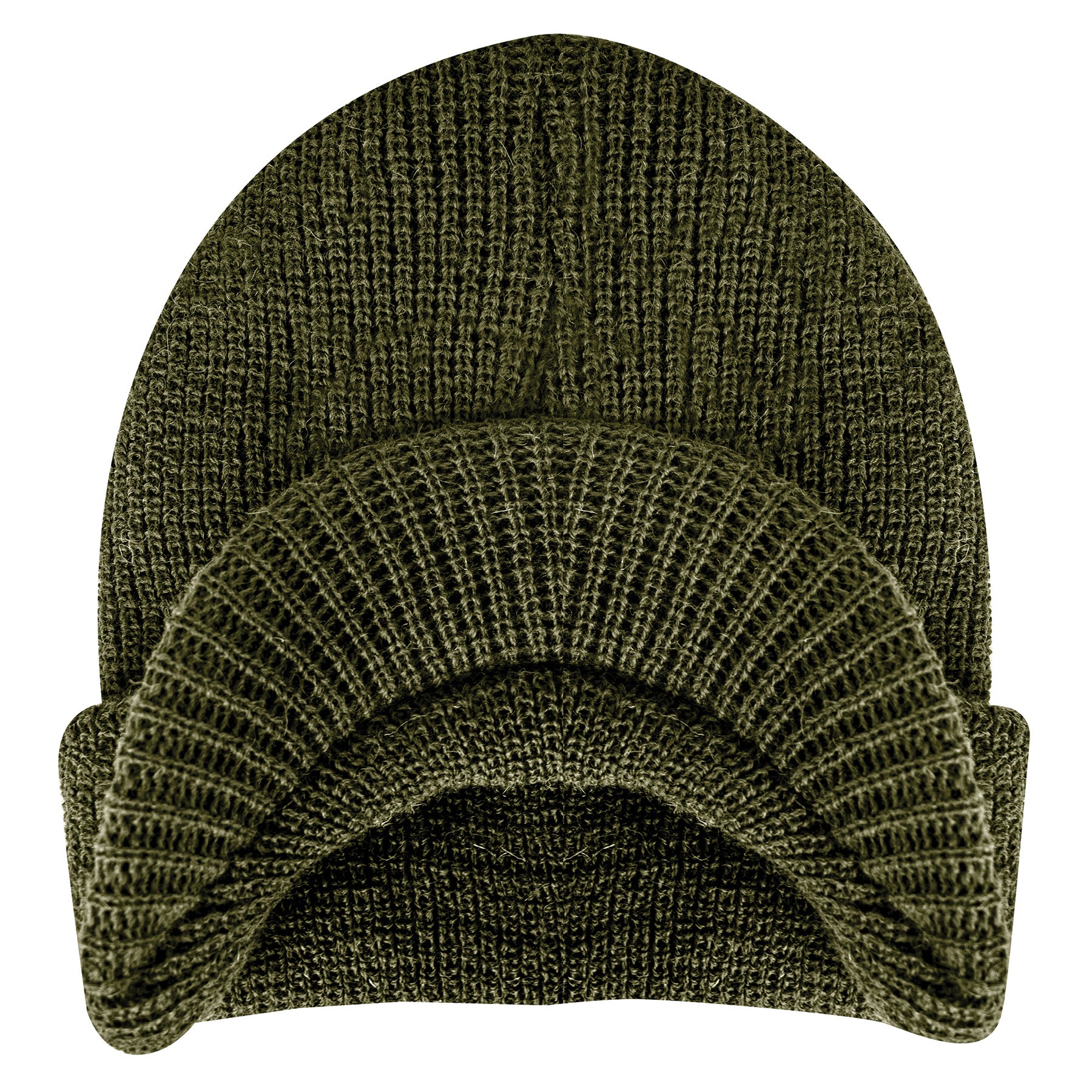 Rothco Wool Watch Cap with Brim in Olive Drab – Insulated Military-Style Winter Hat