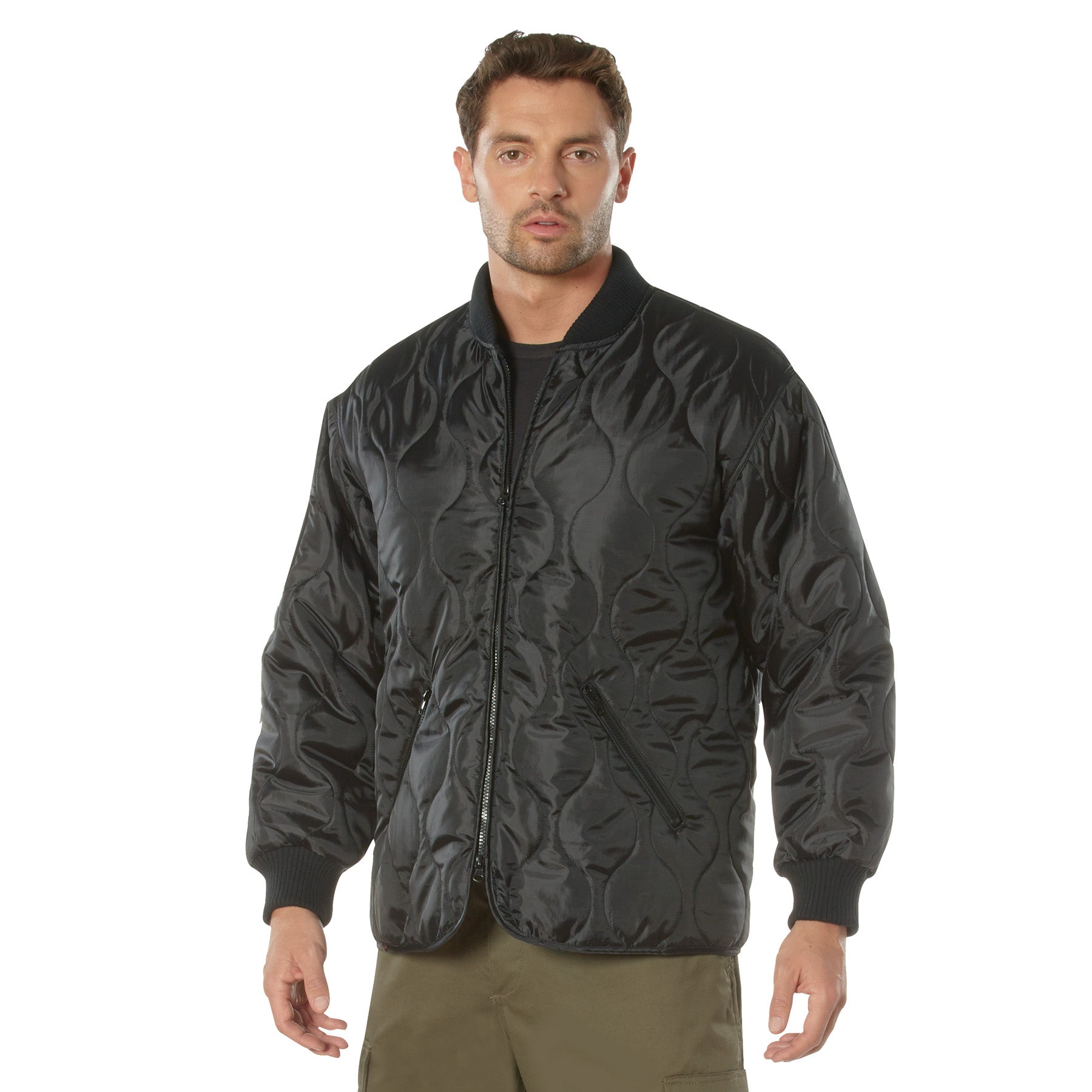 Rothco Concealed Carry Quilted Woobie Jacket in Black, Size Large