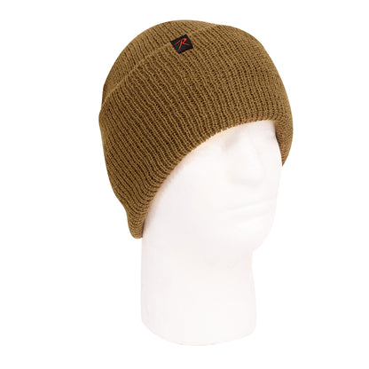 Rothco Wool Watch Cap Coyote Brown - Insulating Military-Style Beanie for Cold Weather Outdoor Activities