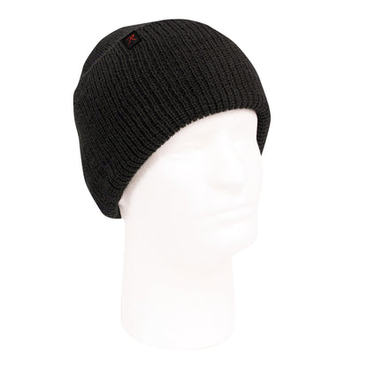 Rothco Wool Watch Cap Black - Insulating Military Style Beanie for Cold Weather