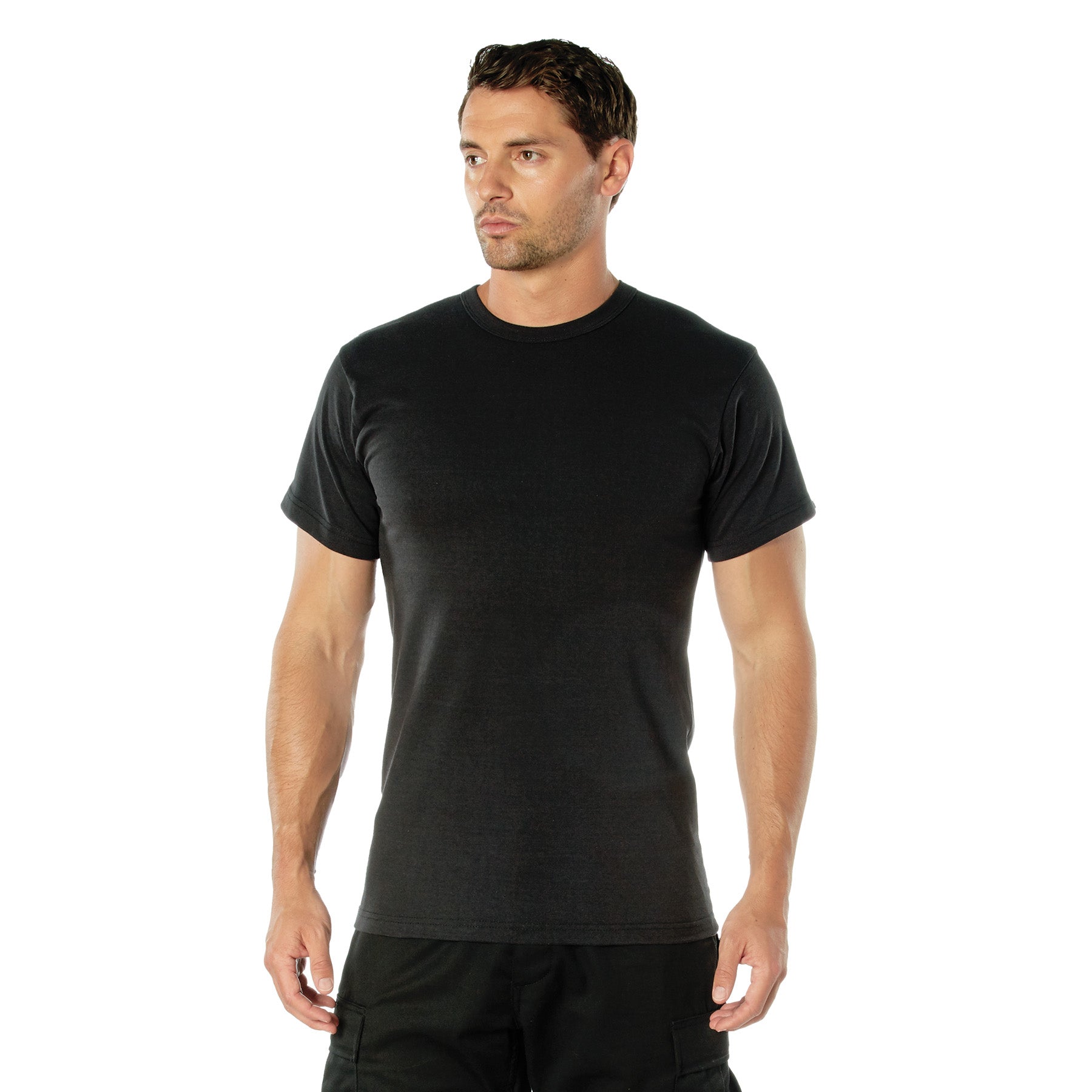 Rothco Heavyweight T-Shirt Black Size XL – Durable Cotton-Polyester Blend for Work and Casual Wear