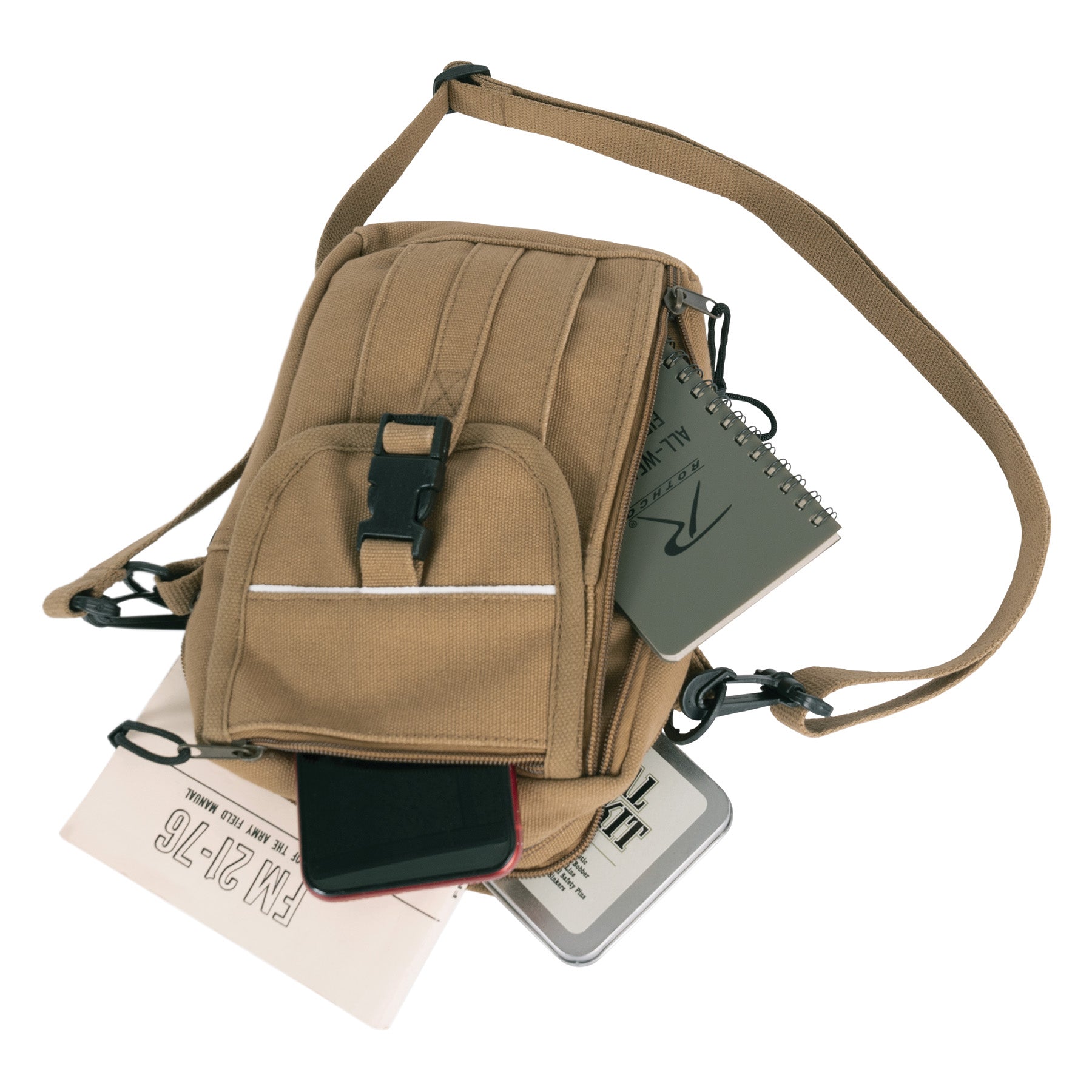 Rothco Heavyweight Classic Canvas Passport Travel Pouch in Coyote Brown
