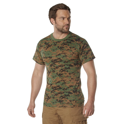 Rothco Woodland Digital Camo 100% Cotton T-Shirt Size Small