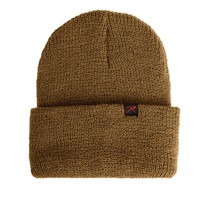 Rothco Wool Watch Cap Coyote Brown - Insulating Military-Style Beanie for Cold Weather Outdoor Activities