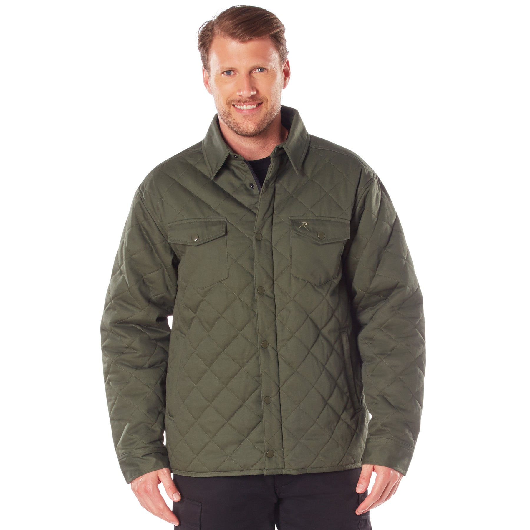 Rothco Diamond Quilted Cotton Jacket in Olive Drab Size Small