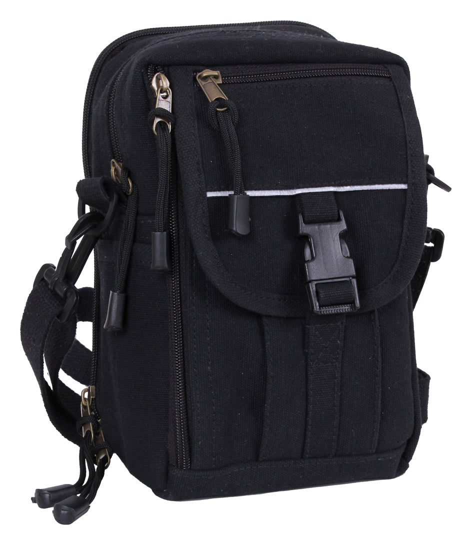 Rothco Heavyweight Classic Canvas Passport Travel Pouch Black – Durable Compact Crossbody Bag for Travel and Everyday Use