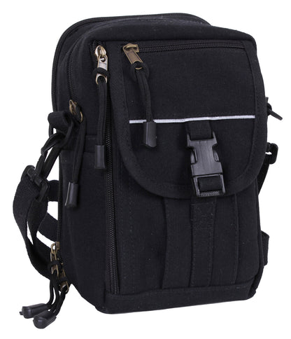 Rothco Heavyweight Classic Canvas Passport Travel Pouch Black – Durable Compact Crossbody Bag for Travel and Everyday Use