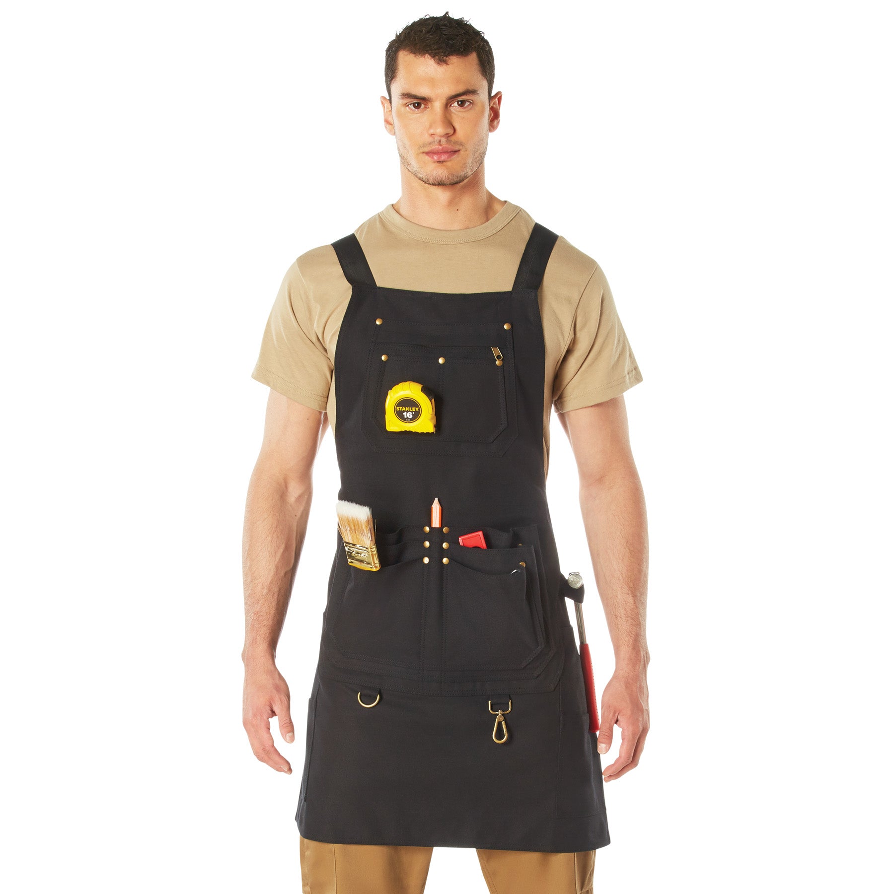 Rothco Canvas Full-Body Work Apron in Black – Heavy-Duty 22 oz. Cotton Canvas with Multiple Tool Pockets and Adjustable Fit