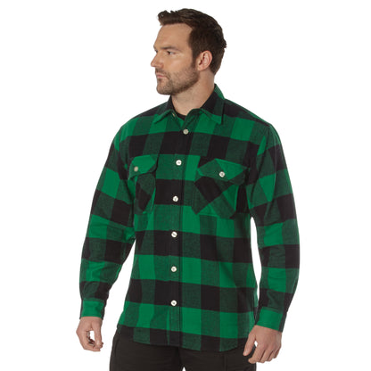 Rothco Extra Heavyweight Green Plaid Buffalo Flannel Shirt Size 2XL