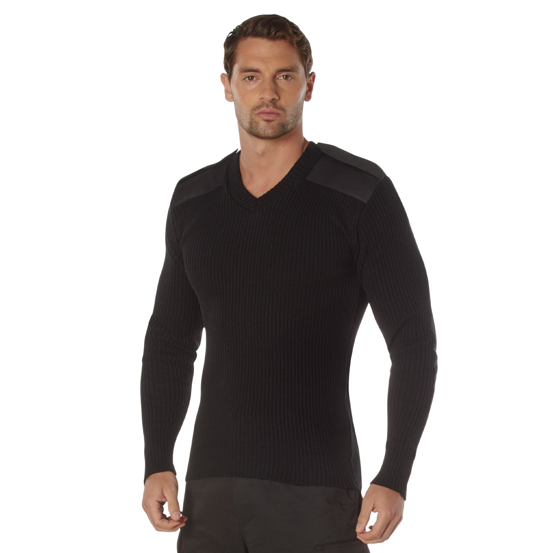 Rothco G.I. Style Acrylic V-Neck Sweater Black Size M - Rugged and Comfortable Tactical Apparel