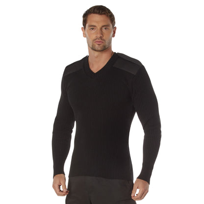 Rothco G.I. Style Acrylic V-Neck Sweater Black Size Large
