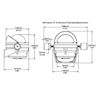 Ritchie HB-845 Helmsman Steel Boat Compass with Reinforced Bracket and Green NiteVu Lighting