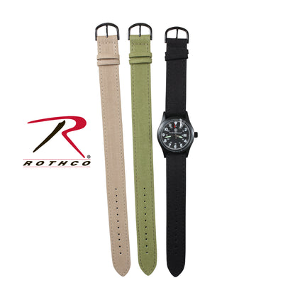 Smith & Wesson Military Watch Set with Interchangeable Bands – Black, Olive Drab, Khaki