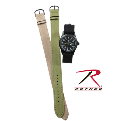 Smith & Wesson Military Watch Set with Interchangeable Bands – Black, Olive Drab, Khaki