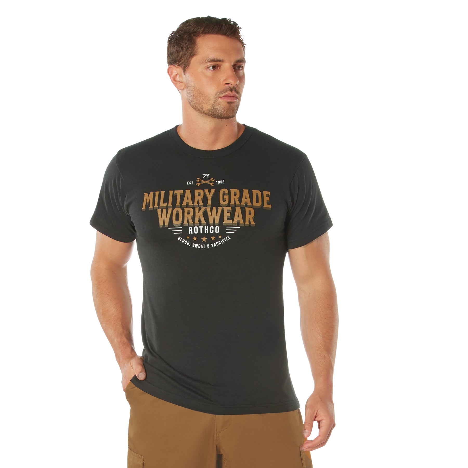 Rothco Military Grade Workwear Graphic T-Shirt in Black, Size XL