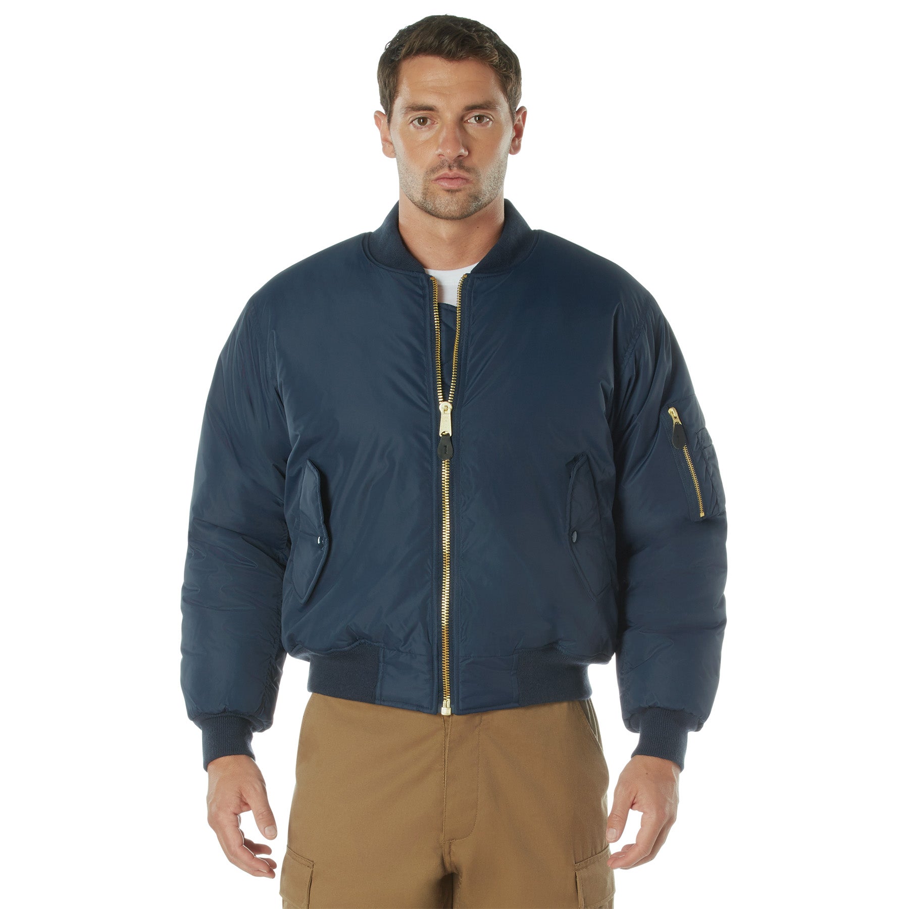 Rothco Enhanced Nylon MA-1 Flight Jacket Navy Blue Size M