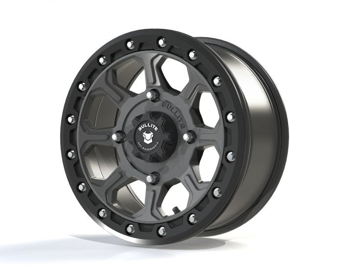 BULLITE Ruler Wheel Gun Metal/Black - 14 x 7.0 Inch, 4/156 Bolt Pattern, 5+2 Offset