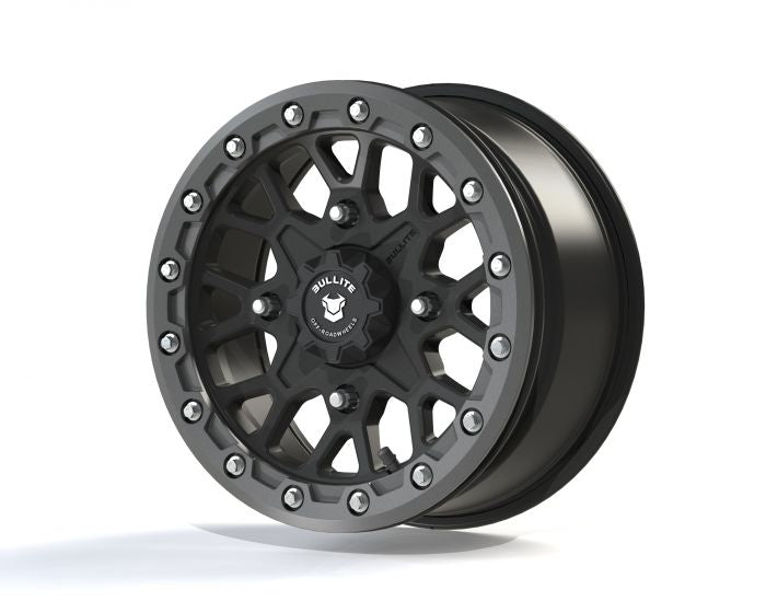 BULLITE Rider Wheel Black/Gun Metal 15x7 for ATV and Utility Vehicles, Part Number BT051570461021